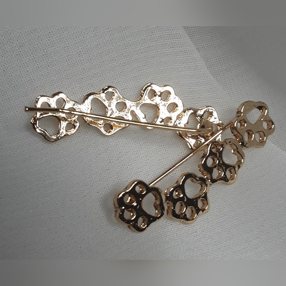 PAW PRINT GOLD EAR CLIMBERS - Picture 2 of 3